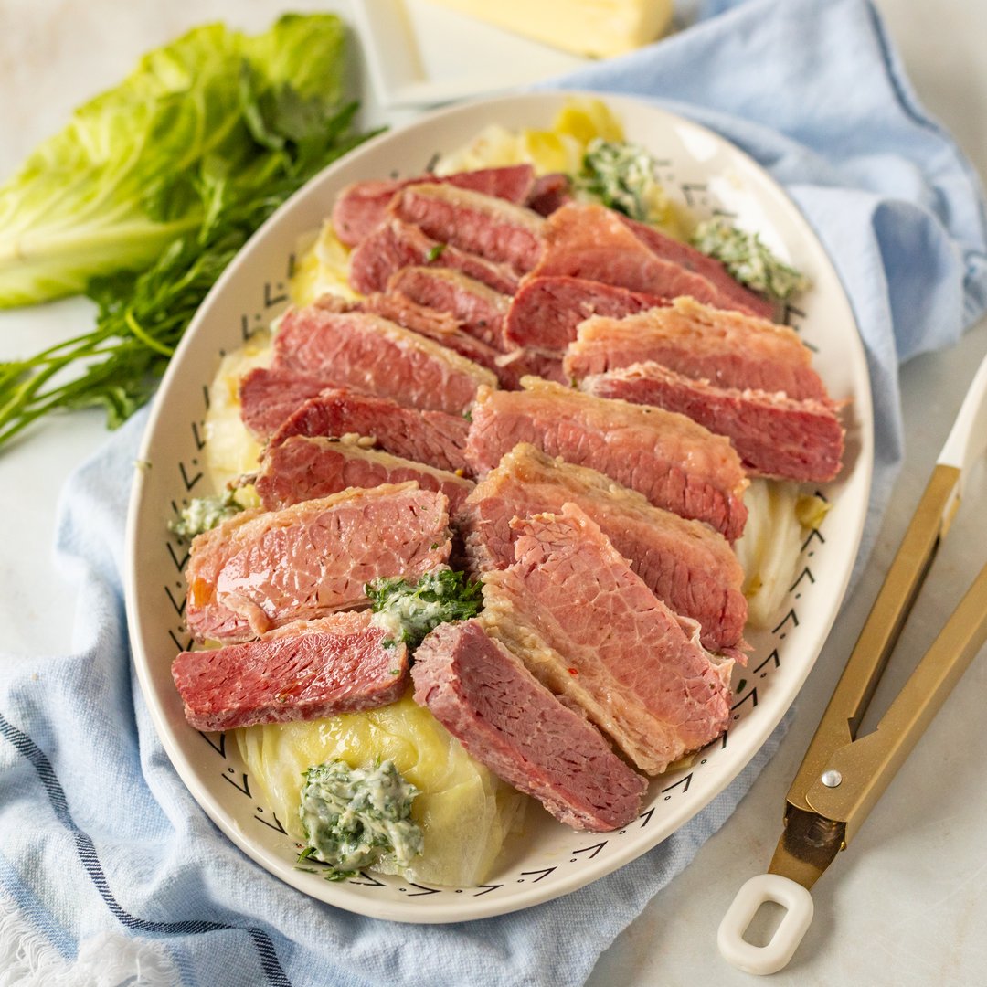 Slow Cooker Corned Beef & Cabbage with GarlicParsley Butter Safeway