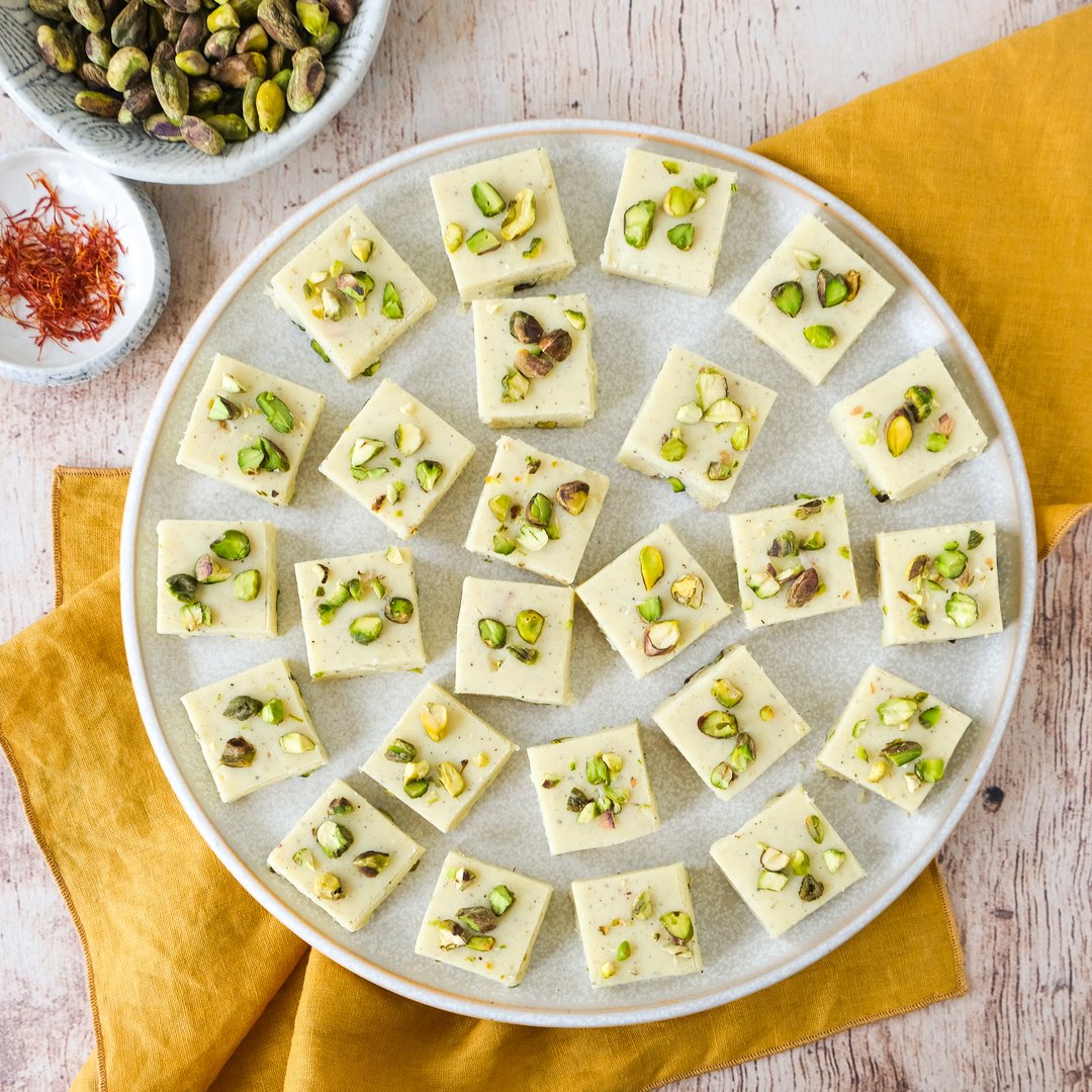 Saffron & Cardamom Barfi (Indian Milk Sweet) Randalls