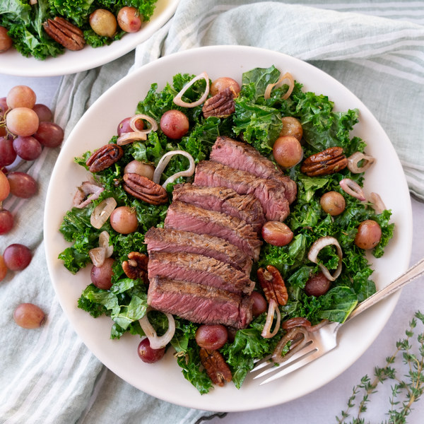 Healthy Recipes Steak & Tender Kale Salad with BalsamicRoasted