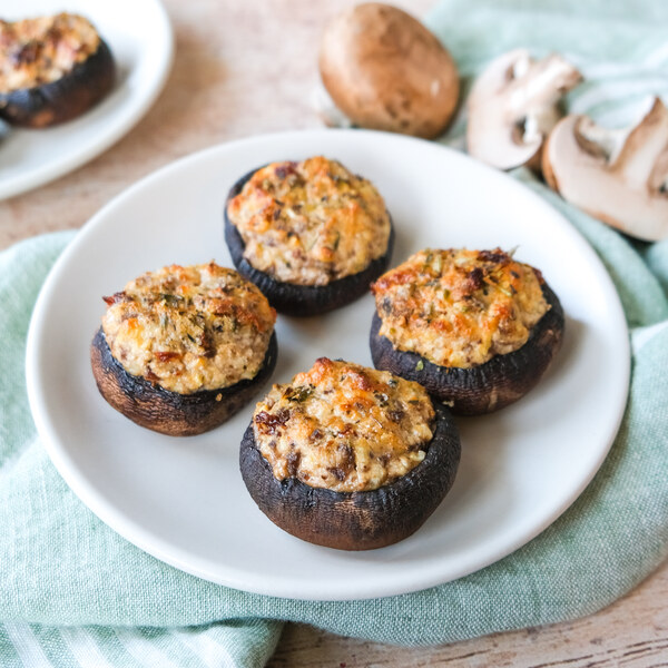 Warm Goat Cheese, Parmesan & SunDried Tomato Stuffed Mushrooms Safeway