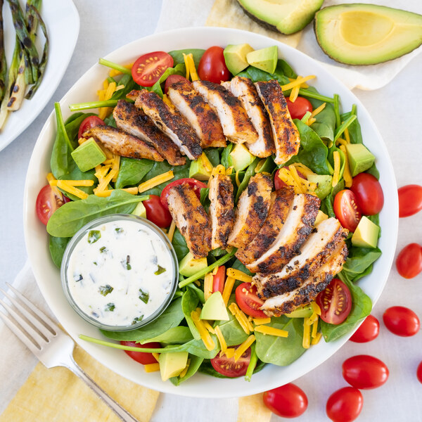 Recipes Cajun Chicken, Cheddar & Spinach Salad with ScallionYogurt