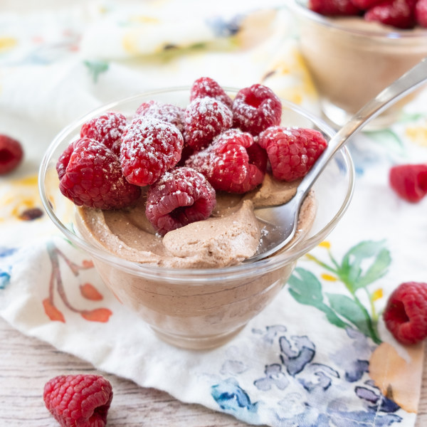 Rich Chocolate Cream Cheese Mousse with Raspberries | Safeway