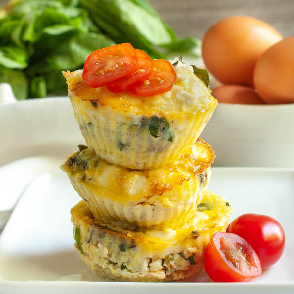 Breakfast Recipes Tomato, Basil & Feta Breakfast Egg Muffins Vons