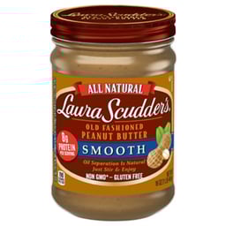 Laura Scudders Peanut Butter Old Fashioned Smooth - 16 Oz