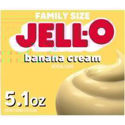 Jell-O Banana Cream Artificially Flavored Instant Pudding & Pie Filling Mix Family Size - 5.1 Oz.