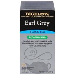 Bigelow Black Tea Bags Earl Grey Decaffeinated 20 Count - 1.18 Oz