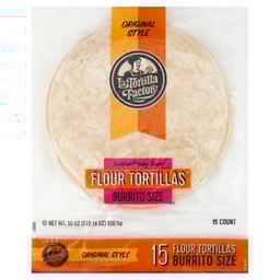 La Tortilla Factory Tortillas Flour Burrito Size Bag 15 Count - 30 Oz