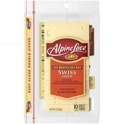 Alpine Lace Cheese Sliced 25% Reduced Fat Swiss - 8 Oz