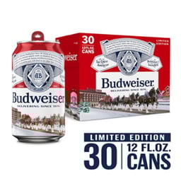 Budweiser American Lager Beer in Cans - 30 - 12 Fl. Oz.