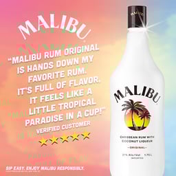 Malibu Rum Caribbean With Coconut Liqueur Original 42 Proof - 750 Ml