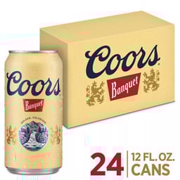 Coors Banquet Golden American Lager Beer 5% ABV Cans - 24-12 Oz
