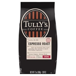 Tullys Coffee Coffee Ground Dark Roast Grand Espresso Roast - 12 Oz
