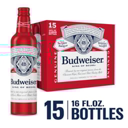 Budweiser American Lager Beer in Aluminum Bottle - 15 - 16 Fl. Oz.