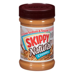 SKIPPY Natural Peanut Butter Spread Creamy 1/3 Less Sodium and Sugar - 15 Oz