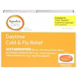 Signature Select/Care Cold & Flu Relief Daytime Non Drowsy Acetaminophen 325mg Softgel - 24 Count