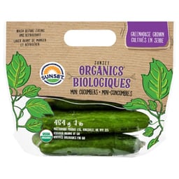 Cucumbers Persian Mini Organic Clamshell - 1 Lb