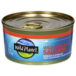 Wild Planet Salmon Sockeye Wild Boneless & Skinless - 6 Oz
