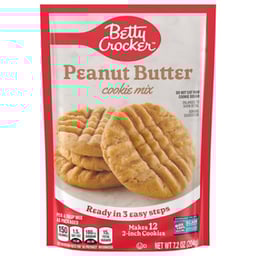 Betty Crocker Cookie Mix Peanut Butter Snack Size - 7.2 Oz