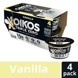 Oikos Triple Zero Vanilla Greek Yogurt Multipack - 4-5.3 Oz
