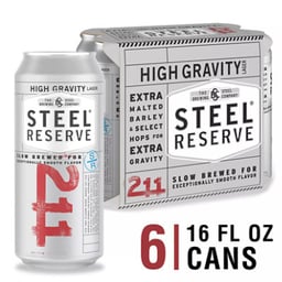 Steel Reserve High Gravity American Style Specialty Lager Beer 8.1% ABV Cans - 4-16 Fl. Oz.