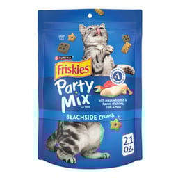 Purina Friskies Party Mix Ocean Whitefish And Flavors Of Shrimp Cat Treats - 2.1 Oz