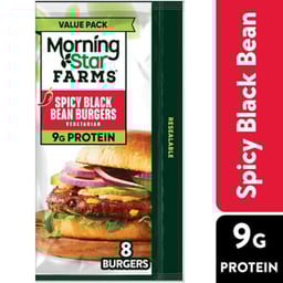 MorningStar Farms Veggie Burgers Spicy Black Bean Vegetarian 8 Count - 18.9 Oz