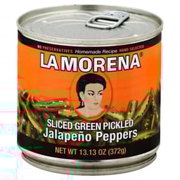 La Morena Peppers Jalapeno Pickled Sliced Green Can - 13.13 Oz