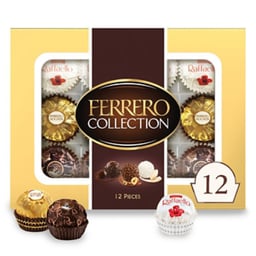 Ferrero Collection Assorted Hazelnut Milk Chocolate Dark Chocolate & Coconut 12 Count - 4.6 Oz