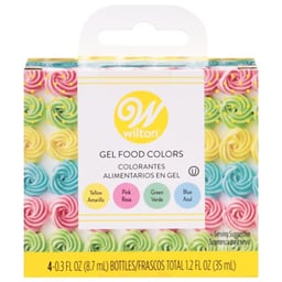Wilton Food Colors Gel Pink Yellow Green Blue - 1.2 Fl. Oz.