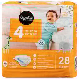 Signature Select/Care Premium Baby Diapers Size 4 - 28 Count