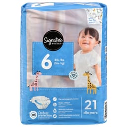 Signature Select/Care Premium Baby Diapers Size 6 - 21 Count