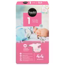 Signature Select/Care Premium Baby Diapers Size 1 - 44 Count