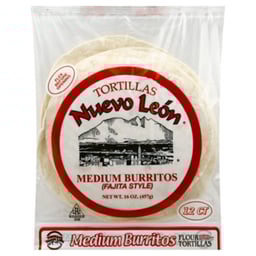Tortillas Nuevo Leon Burritos Medium Fajita Style, 16.0 Oz - 16 Oz