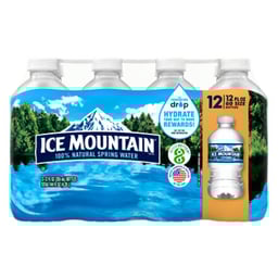 Ice Mountain 100% Natural Spring Water - 12-12 Fl. Oz.
