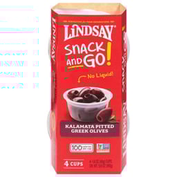Lindsay Snack And Go Kalamata Greek Pitted Olive Cups - 5.6 Oz