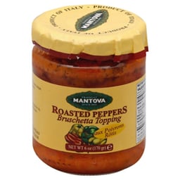 Mantova Bruschetta Topping Roasted Peppers - 6 Oz