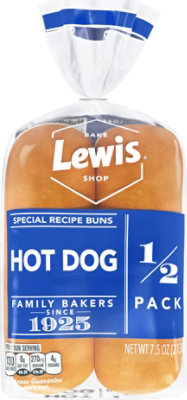 Lewis Bake Shop Hot Dog Bun - 7.5 Oz