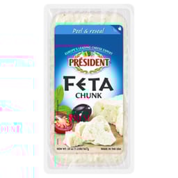 President Feta Chunk Cheese - 20 Oz
