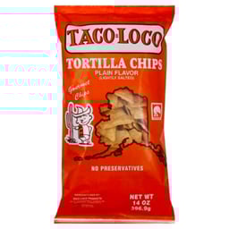 Taco Loco Unsalted Triangle Tortilla Chips - 14 OZ