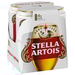 Stella Artois Premium Lager Beer  Aluminum Cans 5.0% ABV - 4-16 Oz