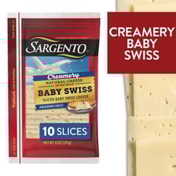 Sargento Creamery Sliced Baby Swiss Natural Cheese 10 Count - 6 Oz