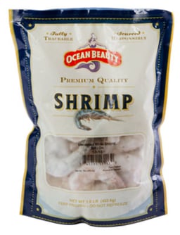 Raw Peeled Extra Large Shrimp 13-15 in each pound Farmed BAP4 Certified Sustainable Frozen - 16 oz.