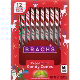 Brach's Peppermint Holiday Candy Canes - 12 Count