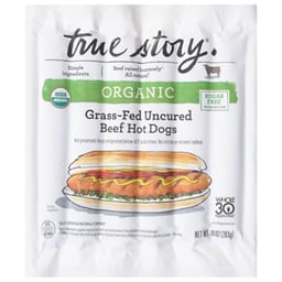 True Story Grass Fed Uncured Beef Hot Dogs - 10 OZ