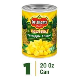 Del Monte Pineapple Chunks in 100% Juice - 20 Oz
