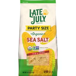 LATE JULY Snacks Sea Salt Thin and Crispy Organic Tortilla Chips - 14.75 Oz