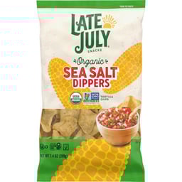 LATE JULY Snacks Multigrain Organic Dippers Sea Salt Tortilla Chips - 7.4 Oz