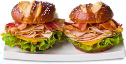 ReadyMeals Boar's Head Turkey Bacon & Cheddar Pretzel Duo Sandwich - Ready2Eat - Each