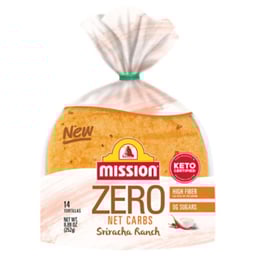 Mission Zero Net Carbs Sriracha Ranch Flour Tortillas Street Tacos Size - 14 Count