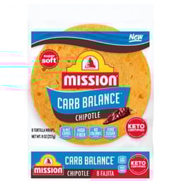 Mission Carb Balance Chipotle Flour Tortillas - Fajita Size - 8 Count